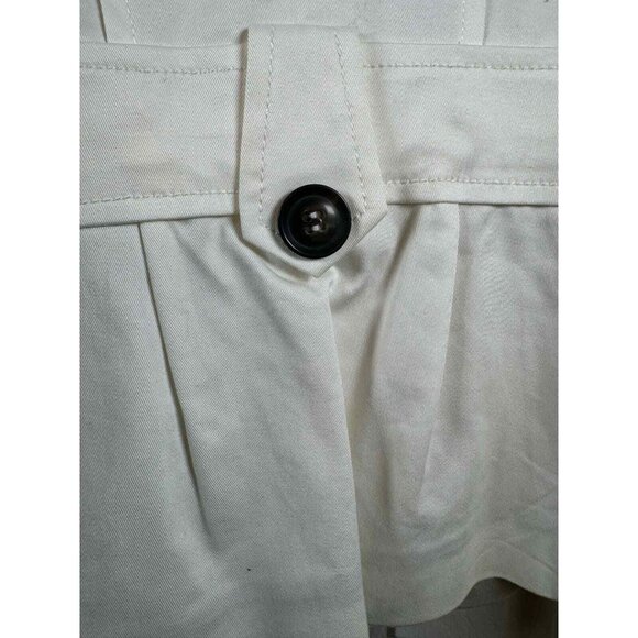 MNG by Mango Cotton Suit Jacket White Size 6 Blazer Cinched Waste Office Siren - Picture 9 of 11